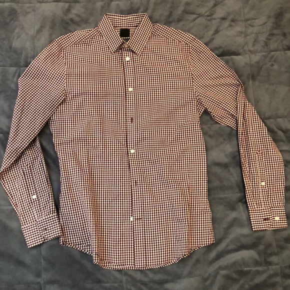H&M Other - H&M Slim Fit Dress Shirt Maroon White